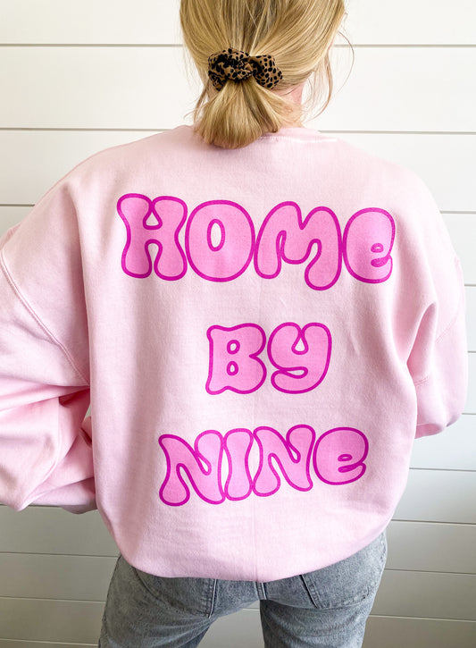 home by nine crewneck (pink)